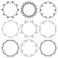 Collection of hand drawn ornamental circle frames Royalty Free Stock Photo