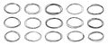 Collection of hand drawn pen ellipses and circles. Doodle outlines created to emphasize text, notes Royalty Free Stock Photo