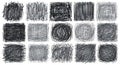 Collection of Hand-Drawn Scribble Textures Royalty Free Stock Photo