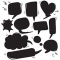 Collection of Hand drawn set of speech bubbles. Doodle element. Vector illustration. cartoon Royalty Free Stock Photo