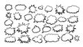 Collection Of Hand Drawn Speech Bubbles And Clouds Royalty Free Stock Photo