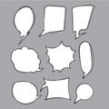 Collection of Hand drawn speech bubbles. Doodle set element. Vector illustration.cartoon style Royalty Free Stock Photo