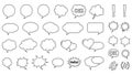 Collection of hand drawn speech bubbles and exclamation marks for comics and design Royalty Free Stock Photo