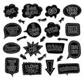 Collection of hand drawn speech bubbles.