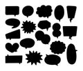 Collection of Hand Drawn Speech Bubbles Silhouette, Speech Bubbles Comic and Thinking Balloon, Vector Illustration