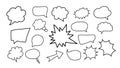 Collection of Hand Drawn Speech Bubbles and Thought Clouds Royalty Free Stock Photo