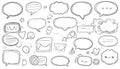 A collection of hand-drawn speech bubbles, various shapes and si Royalty Free Stock Photo