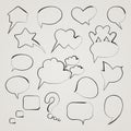 Collection of hand drawn speech bubbles. Vector illustration. Royalty Free Stock Photo