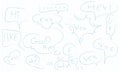 Collection of hand drawn think and talk speech bubbles. Royalty Free Stock Photo