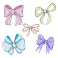 Collection of hand drawn vector bows Royalty Free Stock Photo