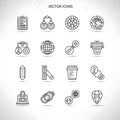 Collection of hand drawn vector icons for science and technology Royalty Free Stock Photo