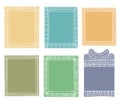 Collection of hand-drawn winter knitted frames. Set of doodle borders for bullet journal, notebook, diary, and invitations. Royalty Free Stock Photo