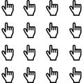 Collection of hand pointer cursor icons in a grid pattern Royalty Free Stock Photo