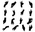 Collection of hand set isolated flat silhouettes vector Stock Silhouettes Royalty Free Stock Photo