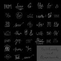 Collection of hand sketched ampersands and catchwords for your design