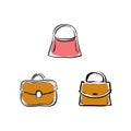 Collection of handbags, vector accessories illustrations