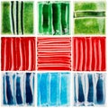 Collection of handmade glazed ceramic tiles Royalty Free Stock Photo
