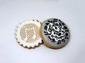 A collection of handmade honey cookies decorated with musical notes Royalty Free Stock Photo