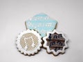 A collection of handmade honey cookies decorated with musical notes Royalty Free Stock Photo