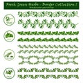 Border Collection 1 - Green Herbs - watercolors - Decorative
