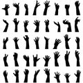 Collection of hands silhouettes