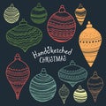 Collection of handsketched Christmas decorations