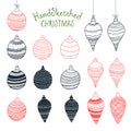 Collection of handsketched Christmas decorations