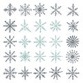 Collection of handsketched snowflakes