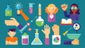 A collection of handson science experiments catered to kinesthetic and experiential learners.. Vector illustration. Royalty Free Stock Photo