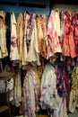 Collection of Hanging Vintage Tie Dye, Plaid and Checkered Shirts