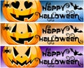 Collection Happy Halloween Horizontal Banners Royalty Free Stock Photo