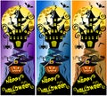 Collection Happy Halloween Vertical Banners Royalty Free Stock Photo