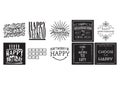 Collection of happy quotes and wishes. Vector illustration decorative background design Royalty Free Stock Photo