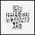 Collection of health icons. Vector illustration decorative design