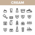 Collection Healthy Cream Elements Vector Icons Set