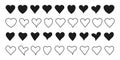 Collection of heart forms. Design element for wallpapers, wedding invitations, greeting cards, valentine cards. Different forms.