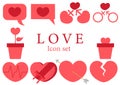 Collection of heart illustrations with the theme of love 2