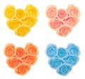 Collection hearts from flower soap