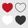 Collection of hearts, love symbol icons set vector illustration design isolated Royalty Free Stock Photo