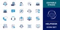 Collection of helpdesk icons Royalty Free Stock Photo