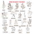 Collection of herbs for anxiety treatment