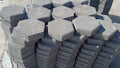 Collection of hexagonal paving blocks