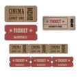 Collection of High detail Vintage grunge Tickets and Coupons vector illustrations