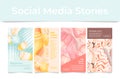 Collection high quality canvas sea underwater landing page social media stories realistic vector