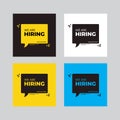 Collection of We are hiring recruitment background vector illustration. Royalty Free Stock Photo