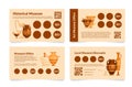 Collection historical local art museum privilege loyalty discount special offer card vector