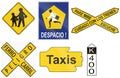 Collection of historical road signs of Argentina Royalty Free Stock Photo