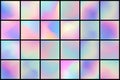 Collection of holographic textures, mesh gradients