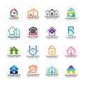 Collection of home and building logos Royalty Free Stock Photo