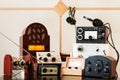 Collection of homebrew radio receivers Royalty Free Stock Photo